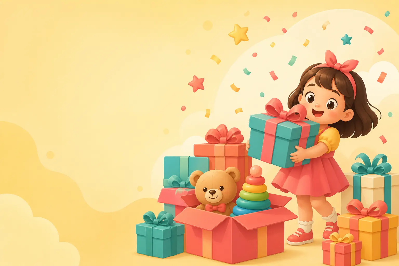 Children playing with colourful kids toys — shop by age at Ramakdu